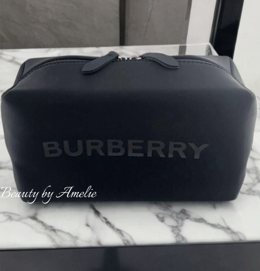 BURBERRY Beauty Pouch black Toiletry Bag Cosmetic Travel Case dopp kit New
