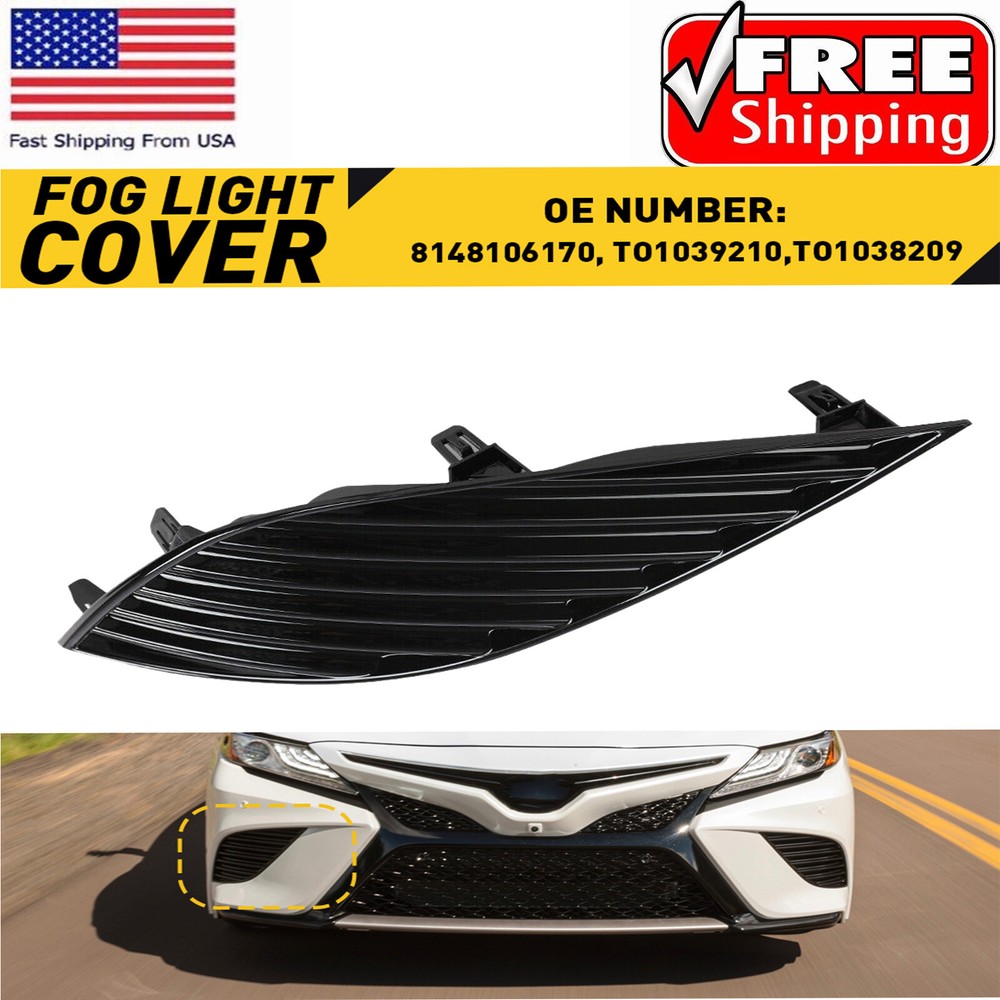 Front Right Bumper Fog Light Cover Bezel Fit For Toyota SE Camry XSE 2018-2020