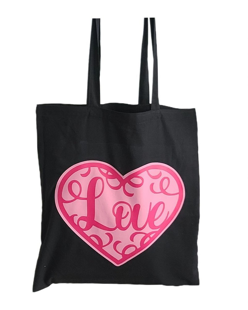 Stylish Versatile Love Hearts Cotton Everyday Shopper Tote Bag