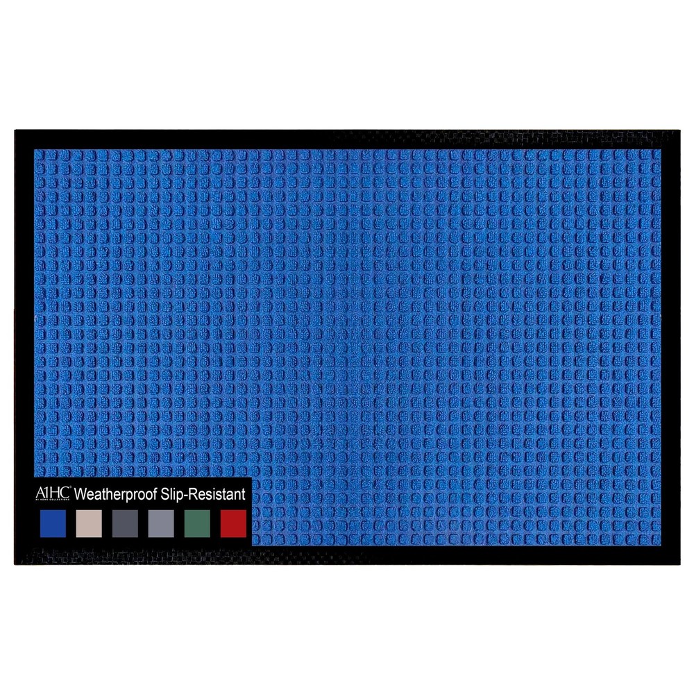A1HC 36x60 Non-Slip Blue Waffle Welcome Mat for Indoor and Outdoor Use Easy to Clean