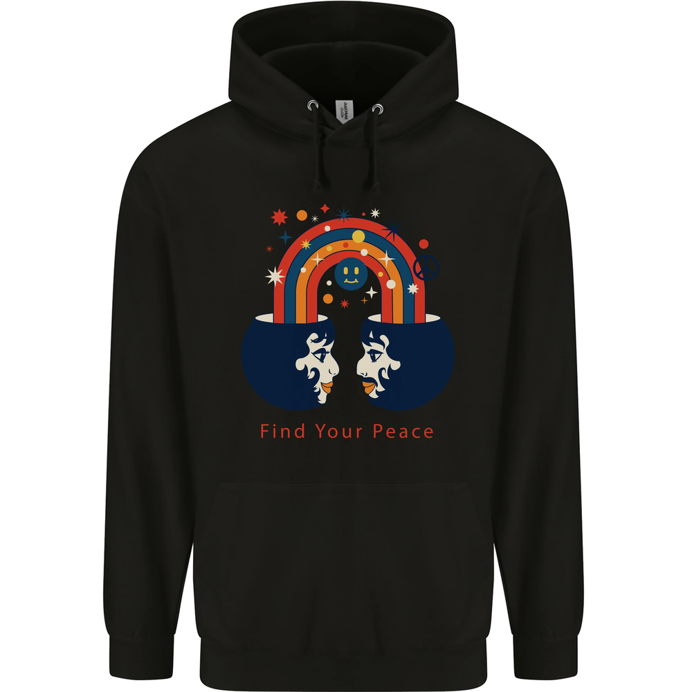 LGBT Find Your Peace Gay Pride Day Mens 80% Cotton Hoodie