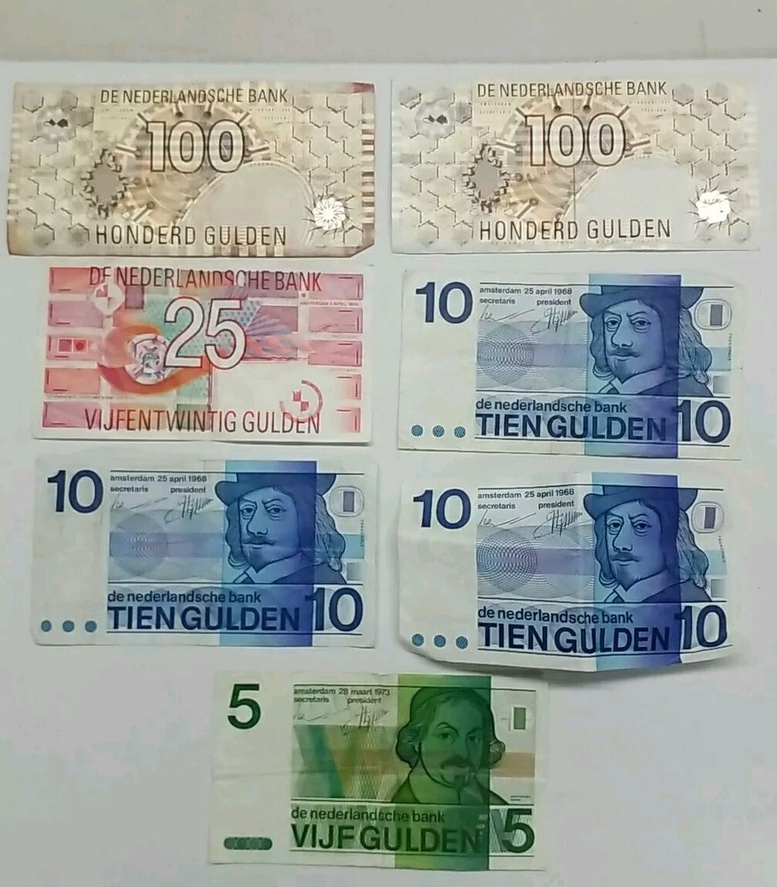 NETHERLANDS: Lot Of $260 Dutch Guilder /Gulden Banknotes, Still Exchangeable