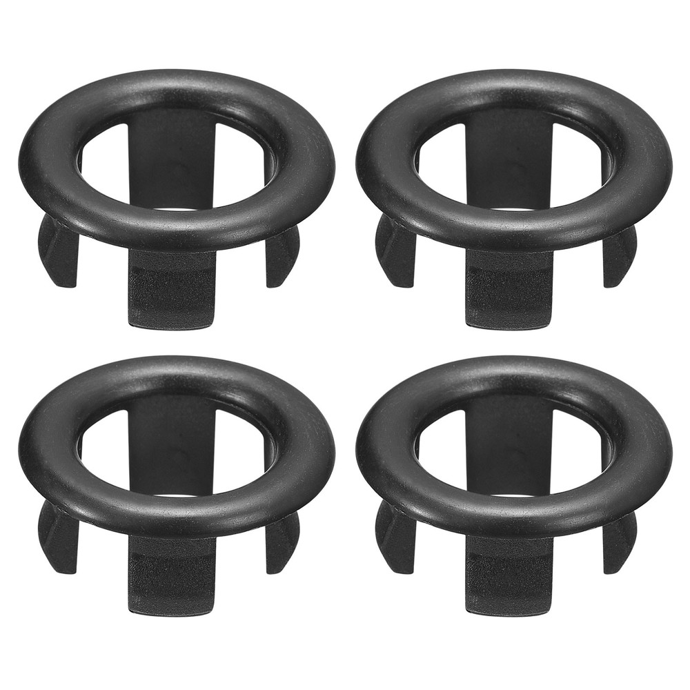 4Pcs 25.1mm Sink Trim Overflow Cover Ring Hole Insert in Round Caps Black