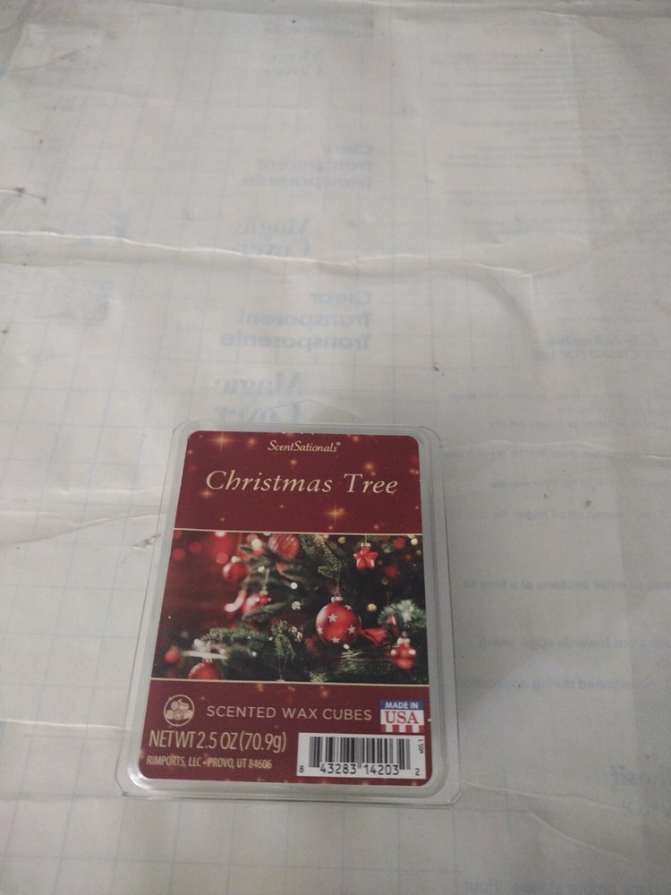 NEW SCENTSATIONALS CHRISTMAS TREE 2.5 OZ WAX CUBE MELTS -.