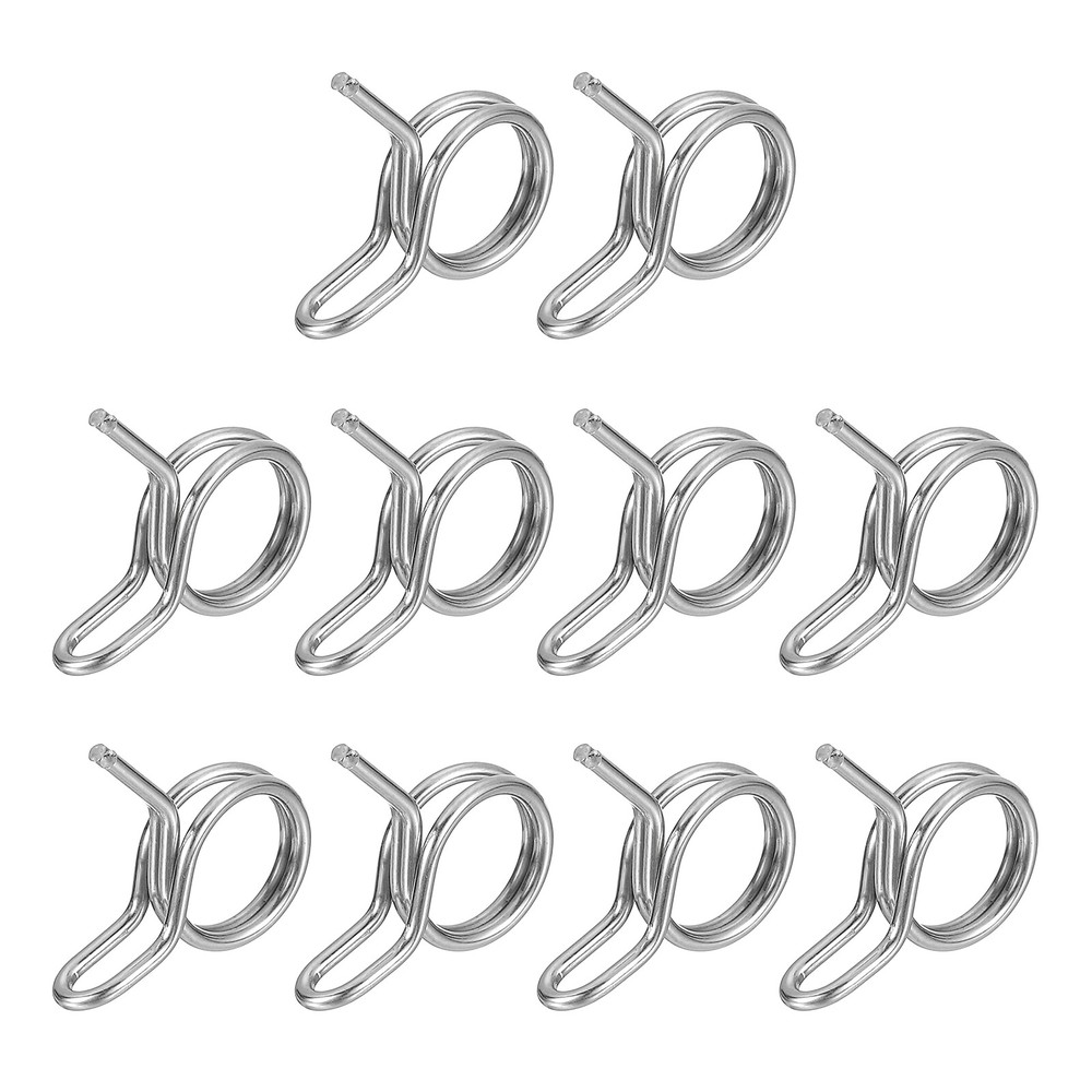 10Pcs 0.33-0.43 Inch Double Wire Spring Hose Clamp, Adjustable Spring Clips