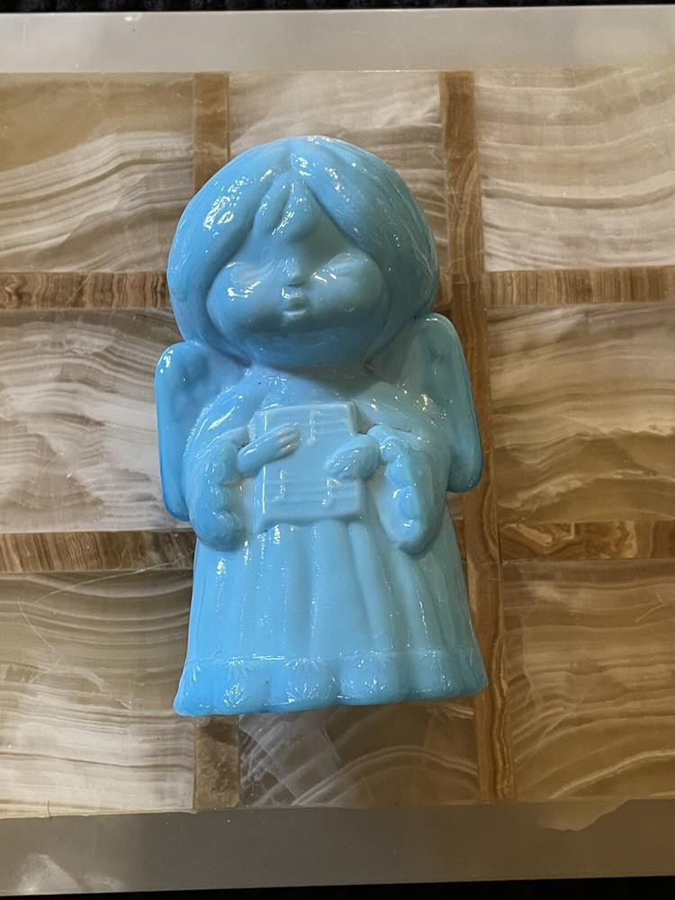 Robin Egg Blue Heavy Glass Angel Choir Figurine