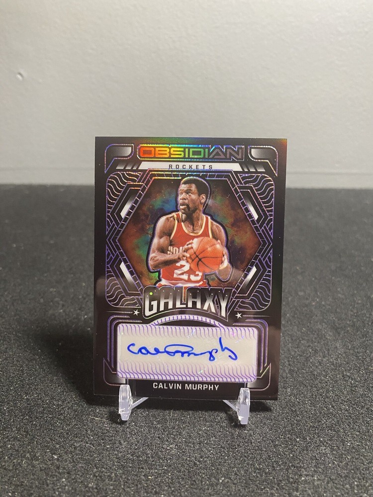 2021-22 Panini Obsidian Calvin Murphy Purple Galaxy Autograph /75