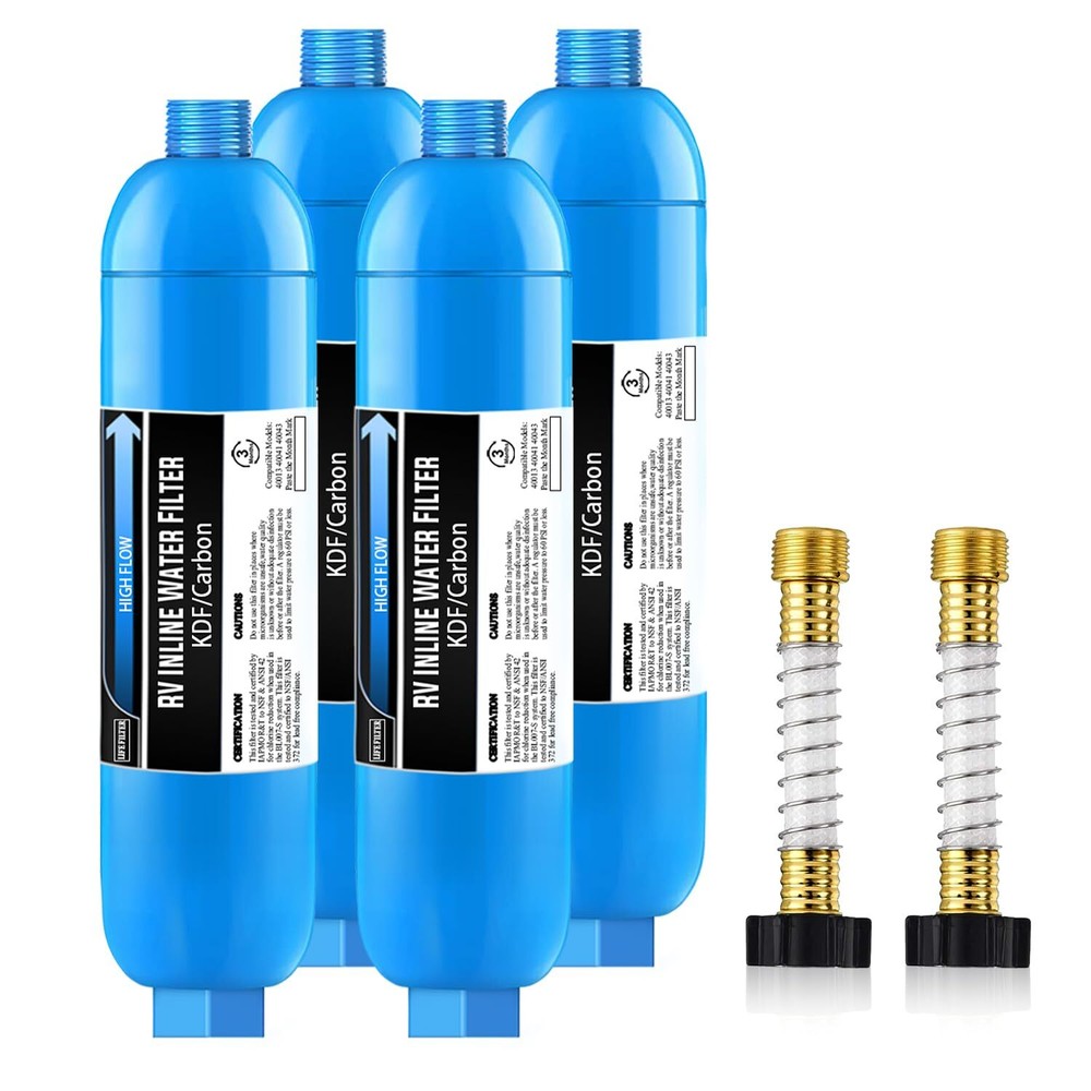 Lifefilter RV Water Filter Pack of 4 Reduces Chlorine Bad Taste & Odor