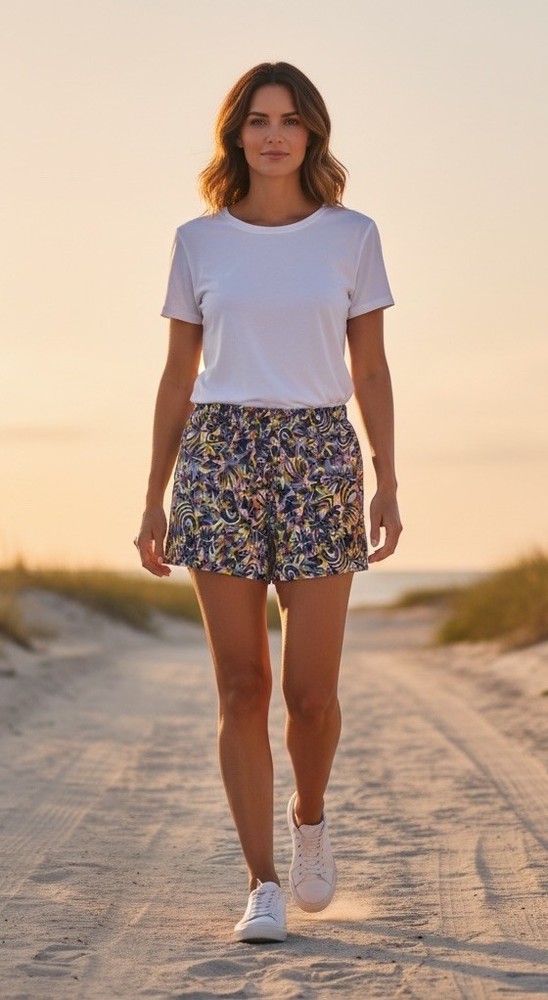 Patagonia Women’s Baggies Shorts Size Medium 5” Wild Botanist: Tidal Teal NWT