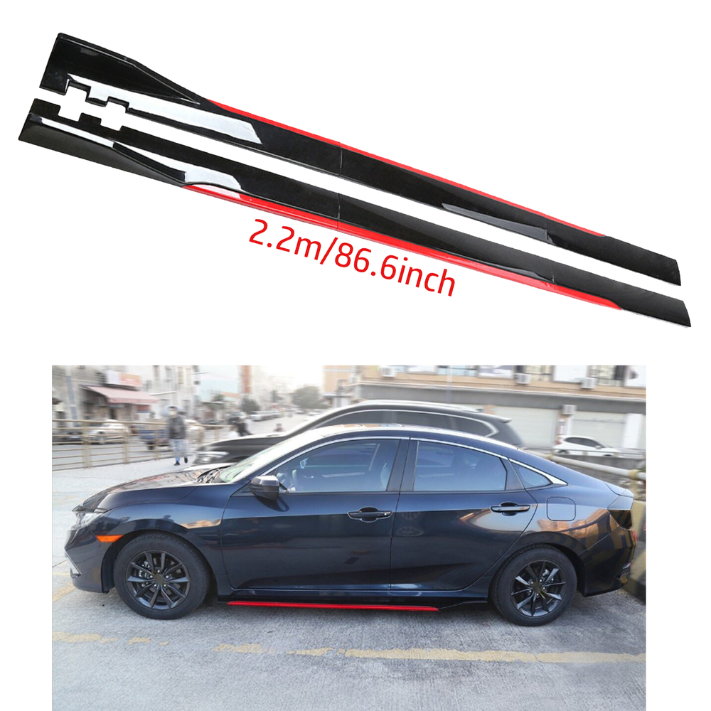 For Honda Civic 2012-21 CT Side Skirt Extension Body Kit Splitter Spoiler Glossy