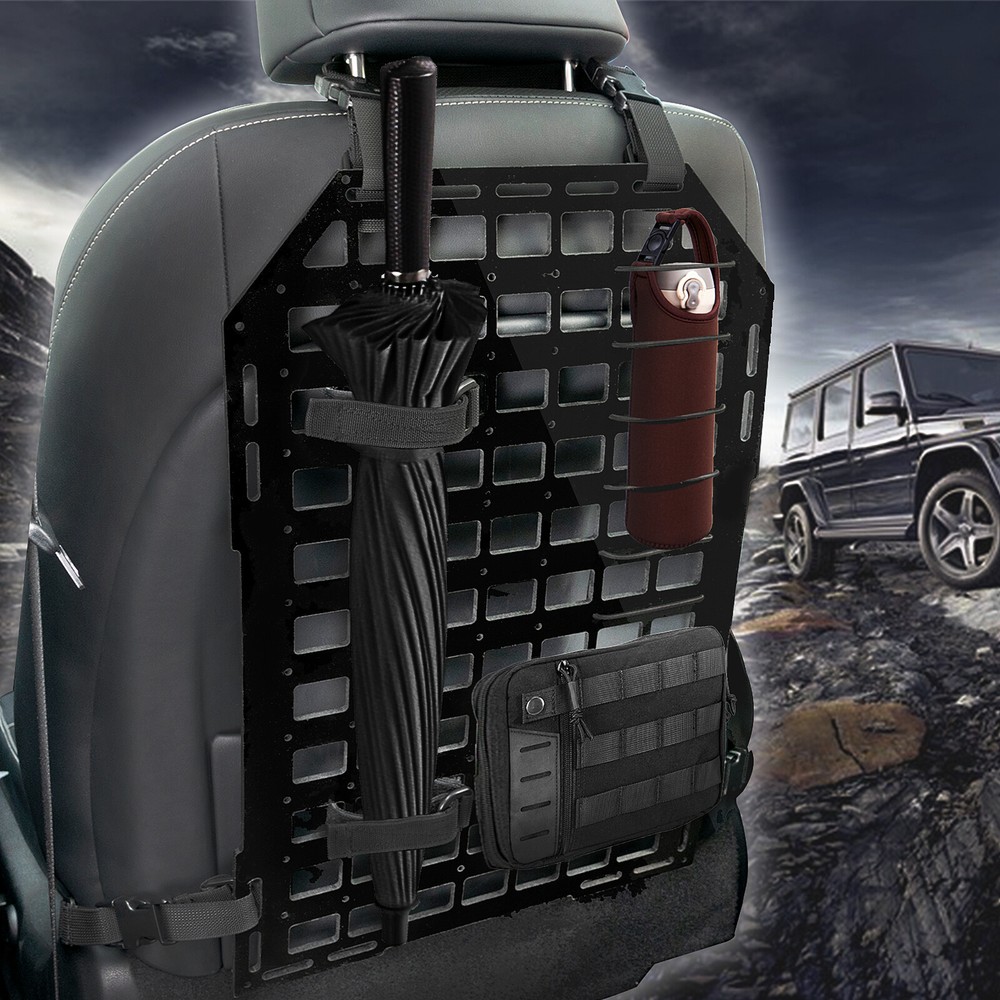Vehicle Seat Universal Back Gun Rack Display Storage Tactical Rigid MOLLE Panel
