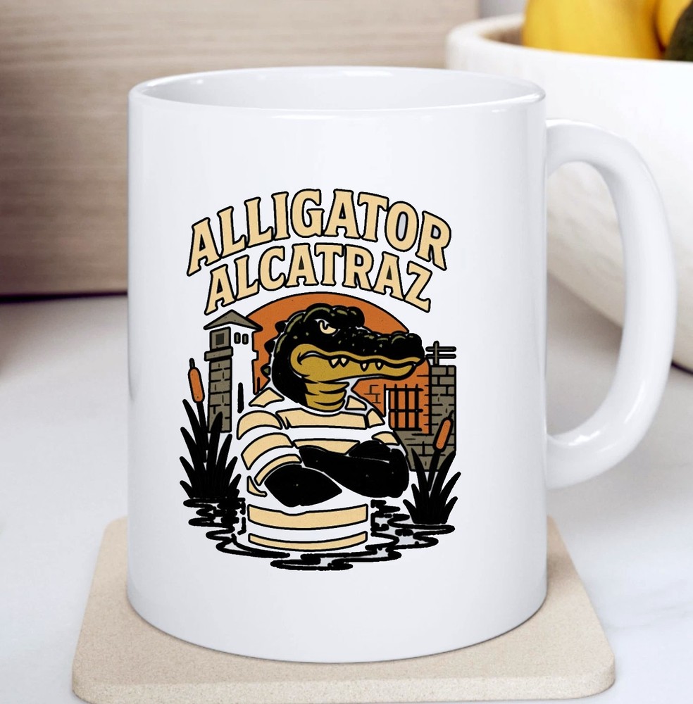 Anti-Establishment Alligator Alcatraz Novelty Mug Political Gator Cup  