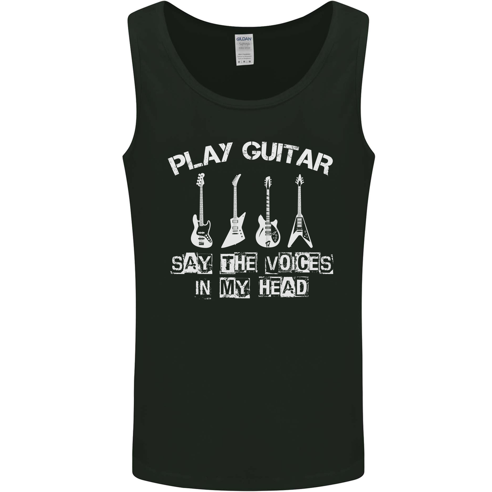 Play Guitar Say Voices in My Head Guitarist Mens Vest Tank Top