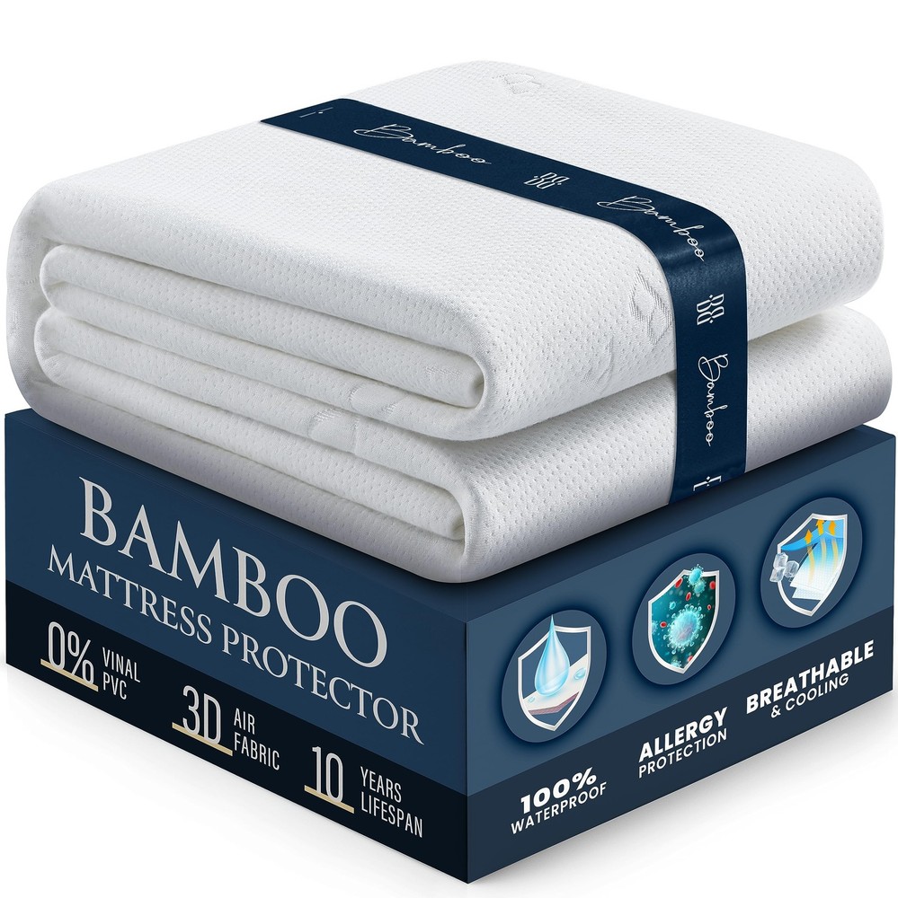 Waterproof Full Mattress Protector with 3D Air Fabric & Bamboo Cover