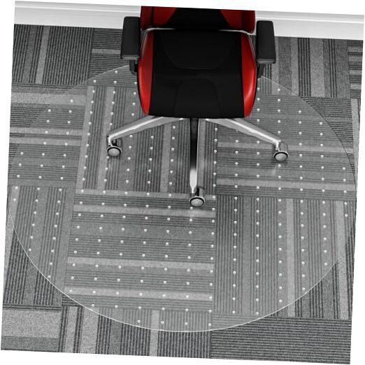 36-inch round clear office chair mat for carpet protection at home or work  