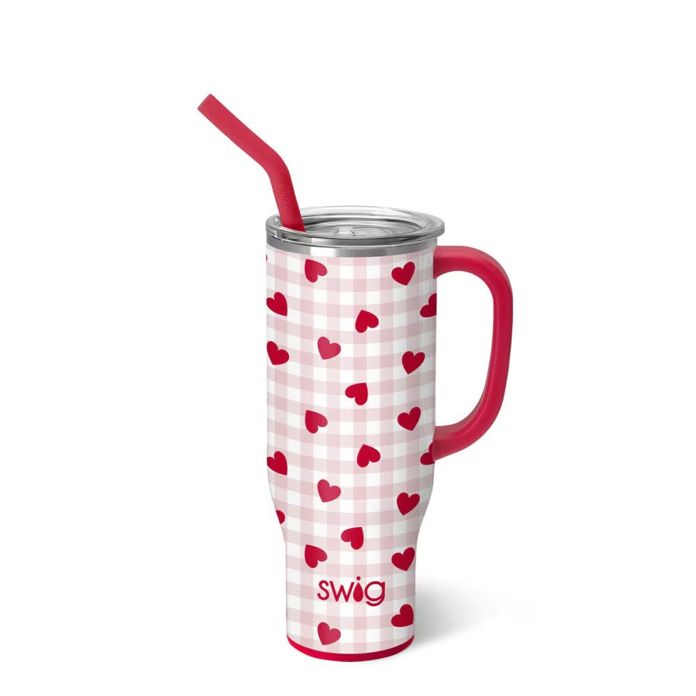 30oz Mega Mug, 30 oz Tumbler with Handle and Straw, Cup Holder Friendly, Dish...