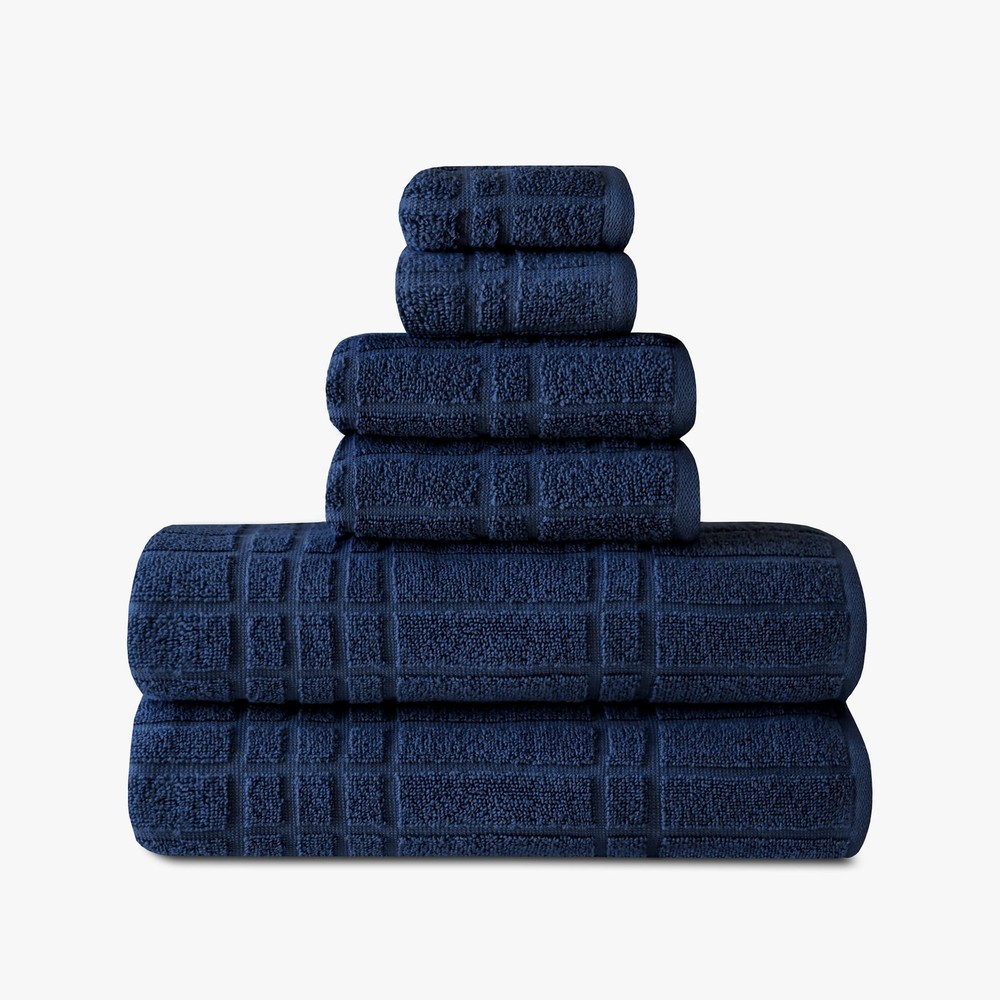 Mainstays Navy 6-Piece Performance Texture Towel Set