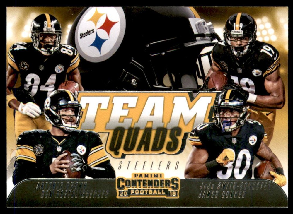 2018 Panini Contenders Team Quads #2 Roethlisberger Smith-Schuster Brown Conner