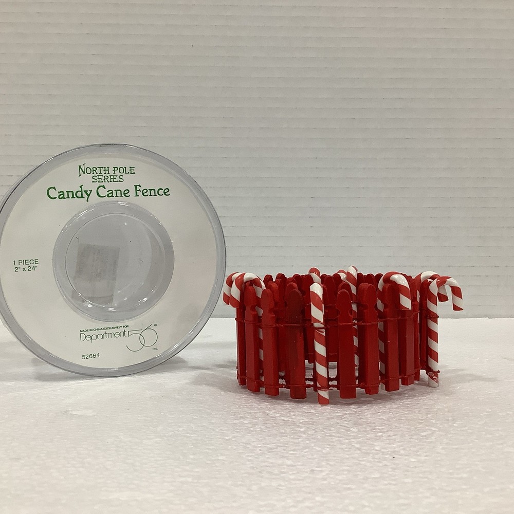 Department 56 North Pole Series Candy Cane Fence 2” X 24” Accessory 52664
