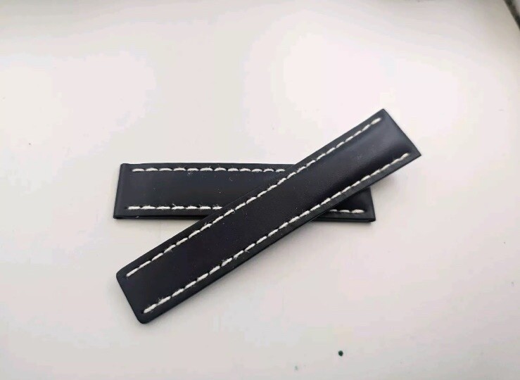 Breitling 22mm Blue Calf Leather Watch Strap New