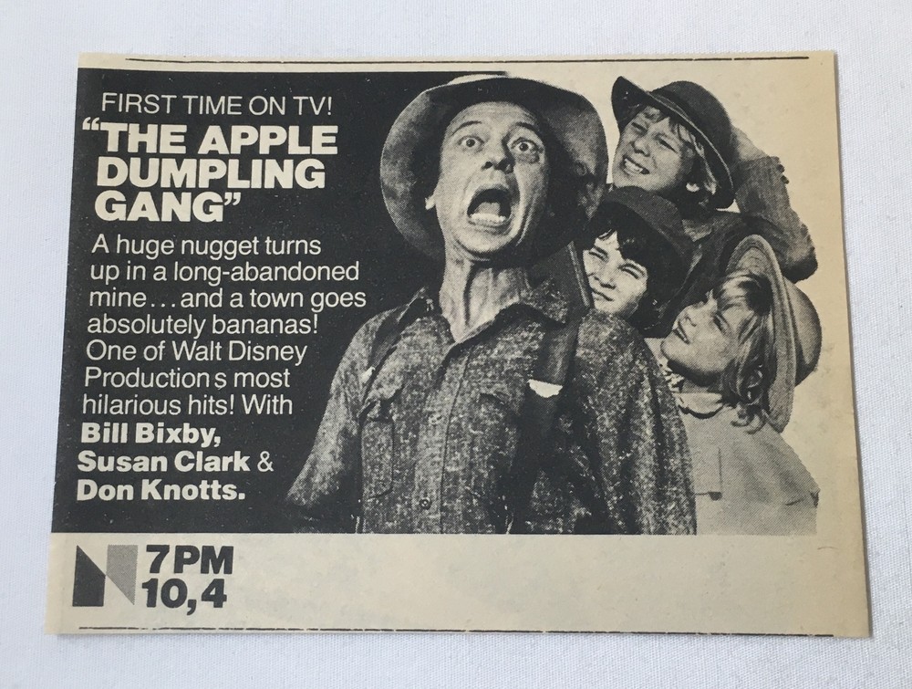 1976 NBC TV ad for Disney movie The Apple Dumpling Gang