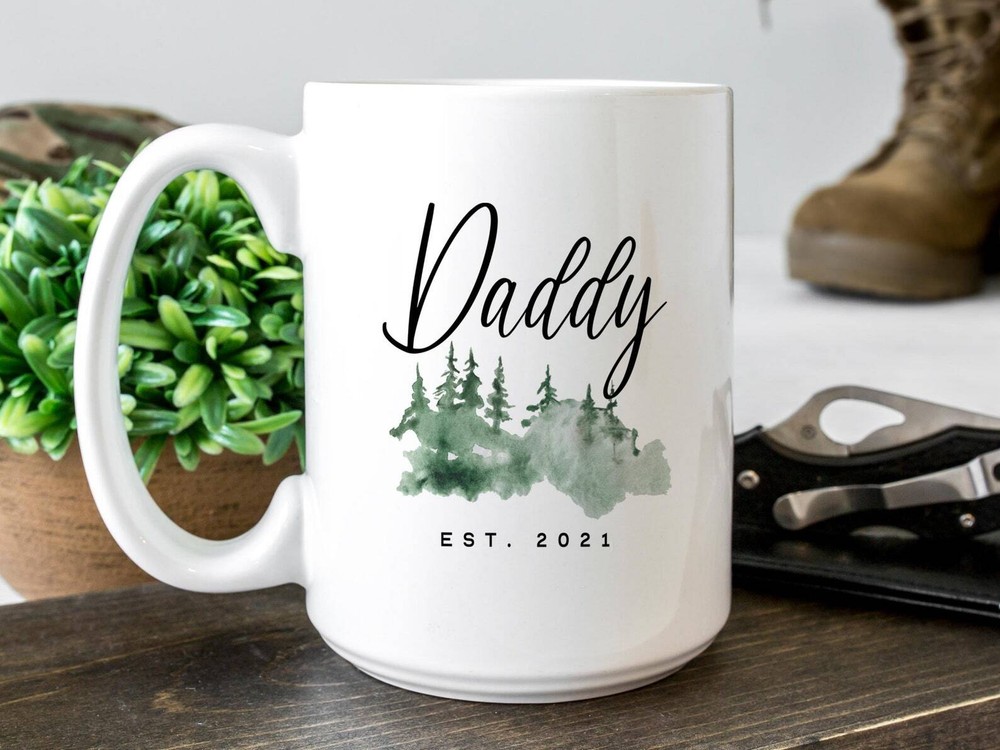 Daddy Est 2021 Coffee Mug Pregnancy Announcement Coffee Mug Custom Gift To