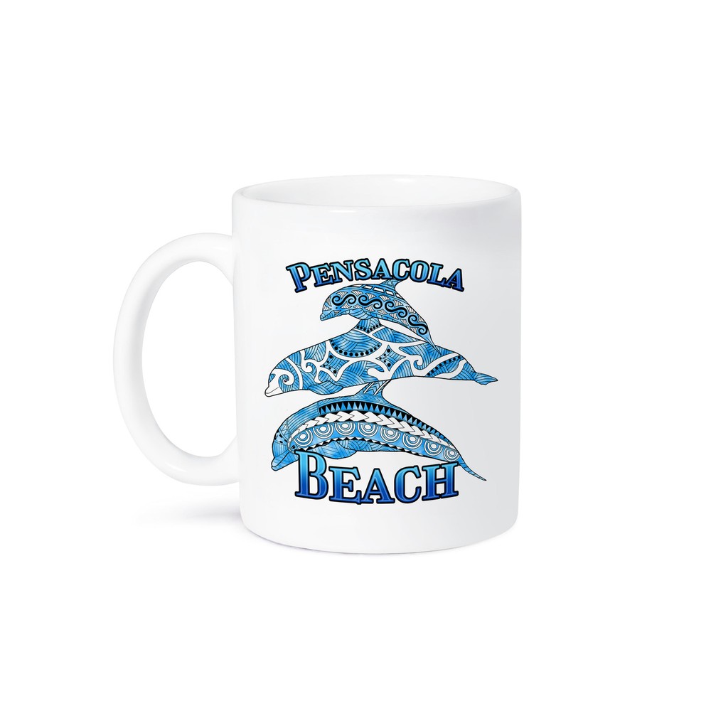 3dRose Tribal Dolphins Pensacola Florida Vacation Mug