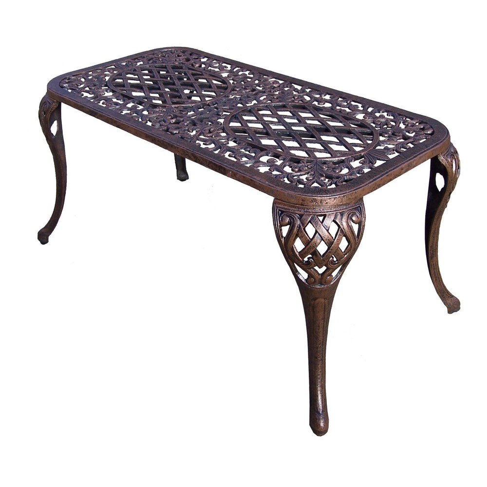Mississippi 35x18 Antique Bronze Cast Aluminum Cocktail Table