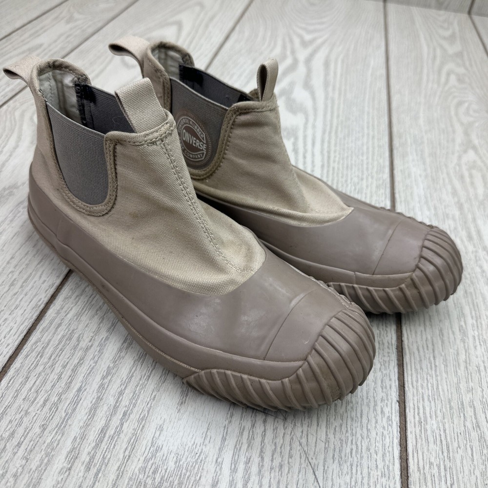 Converse 6.5 US Converse Big C Sidegore Rubber Hi High Cut Sneakers Khaki 1SC667