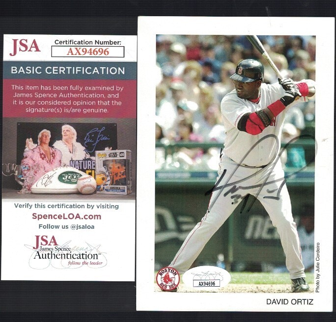David Ortiz Red Sox Signed 4x6 Team Issue Photo Card JSA