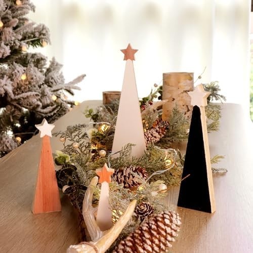 [F- Sale] Christmas Wooden Christmas Tree,  8pcs Wooden Christmas Tree Tabletop-image