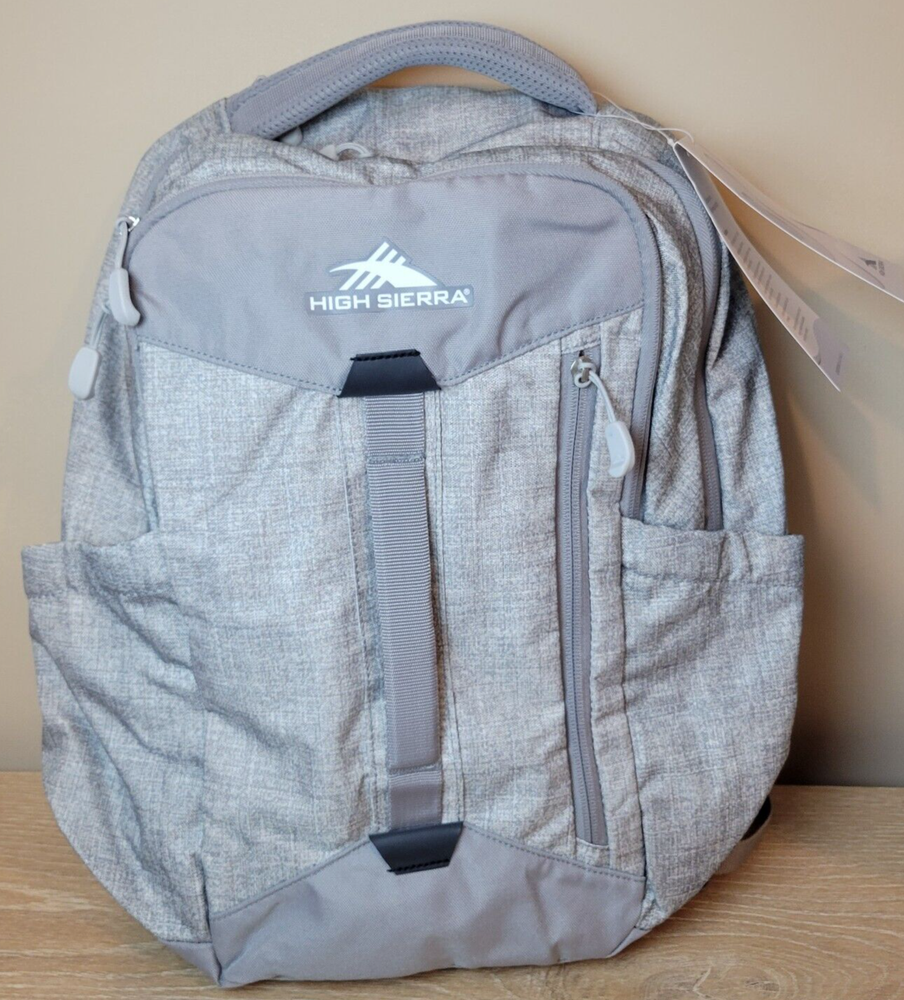 High Sierra 28L Reflective Backpack with Tablet Sleeve in Heather Silver