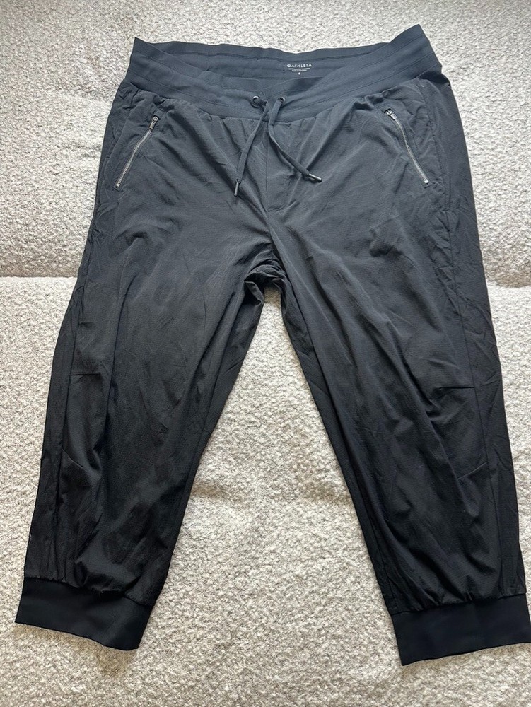 Athleta Headlands Hybrid Trek Jogger Pants Size 6, Black String