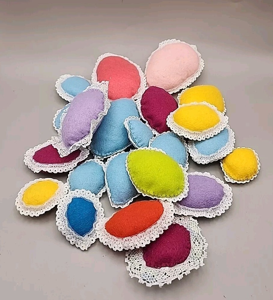 Lot Of 21 Vintage Handmade Easter Eggs Ornaments Spring Decorations - 1970s