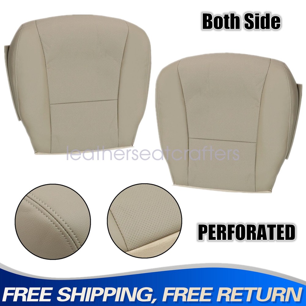 Tan Perforated Seat Covers for 2007-2012 Lexus LS460 Driver & Passenger