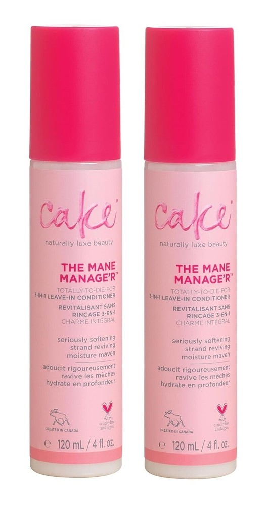 Cake The Mane Manage'r 3-in-1 Leave-In Conditioner 4oz 2-Pack No Lid