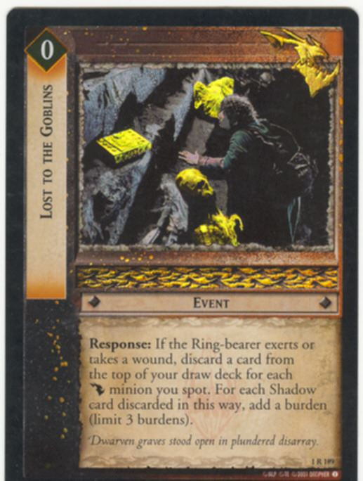 Lord Of The Rings CCG FotR Foil Card 1.R189 Lost To The Goblins