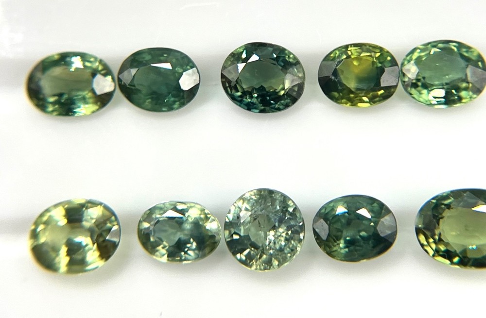 4.08 Ct Natural Teal Sapphire Lot – 10 Loose Gemstones Oval Cut GS5-7