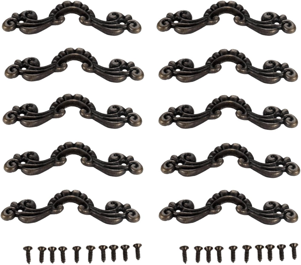 10 Pack Vintage Decorative Flower Pulls Handles for Wooden Jewelry Box D