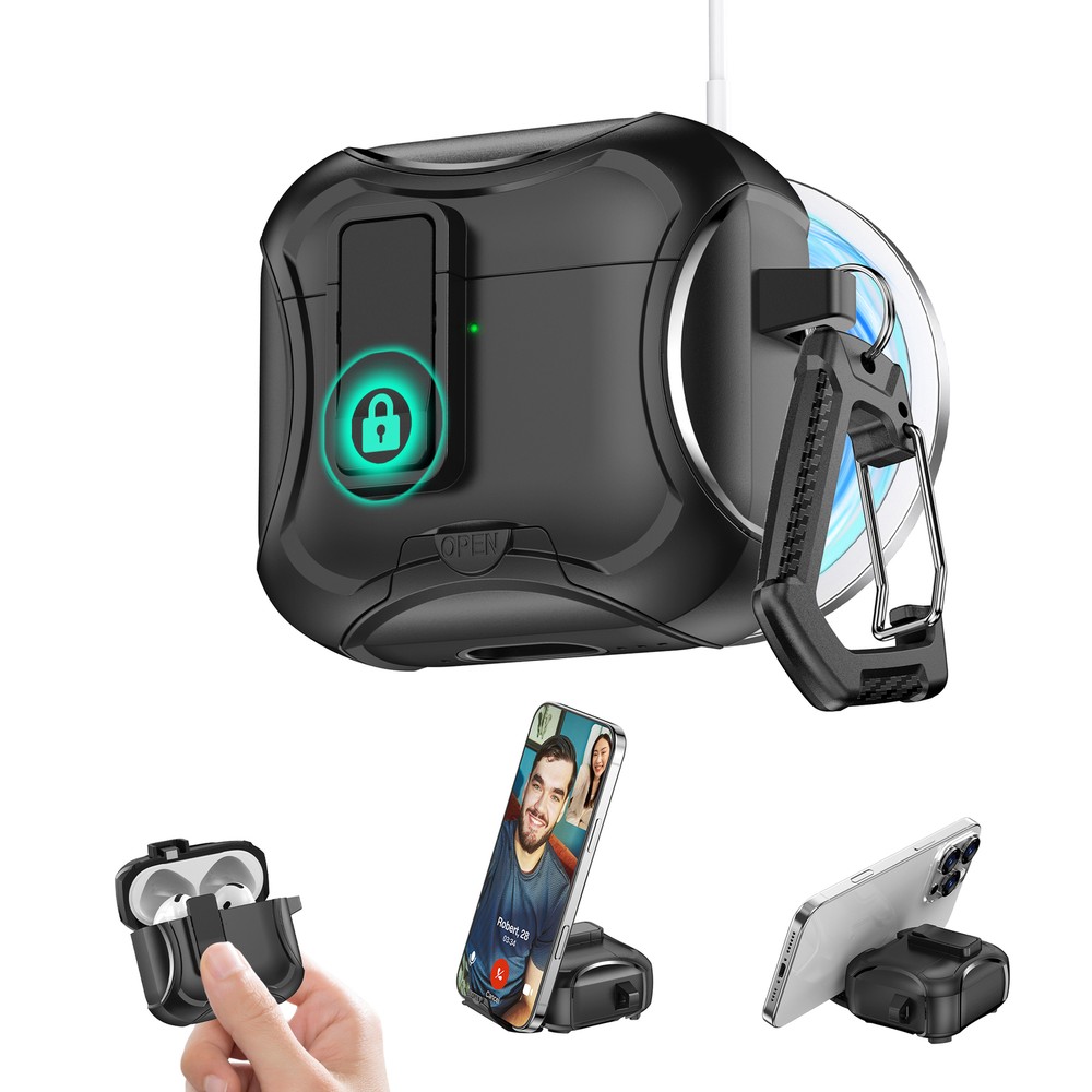 Shockproof Wireless Charging Case Cover with Stand for AirPods Pro 2 & AirPods 4