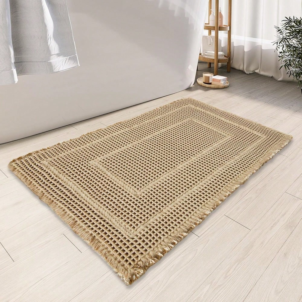 Upgraded Waffle Super Absorbent Bath Mat for Bathroom Rugs