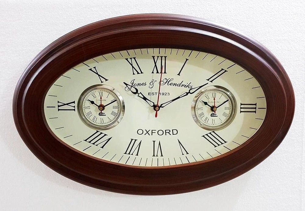 Wooden Wall Clock Antique Theme Wall Decor Clock For Home Office Livingroom