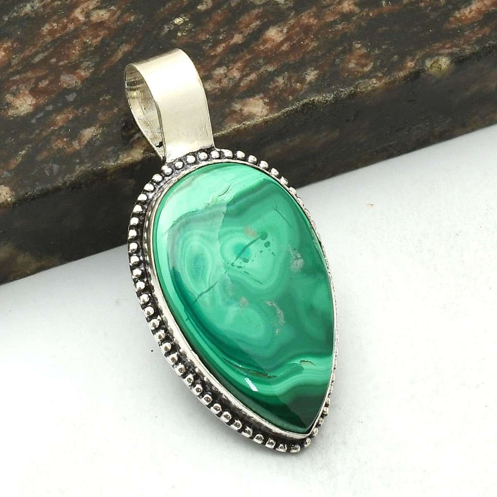 Malachite Gemstone Ethnic Handmade Pendant Jewelry Women Gift 2.2
