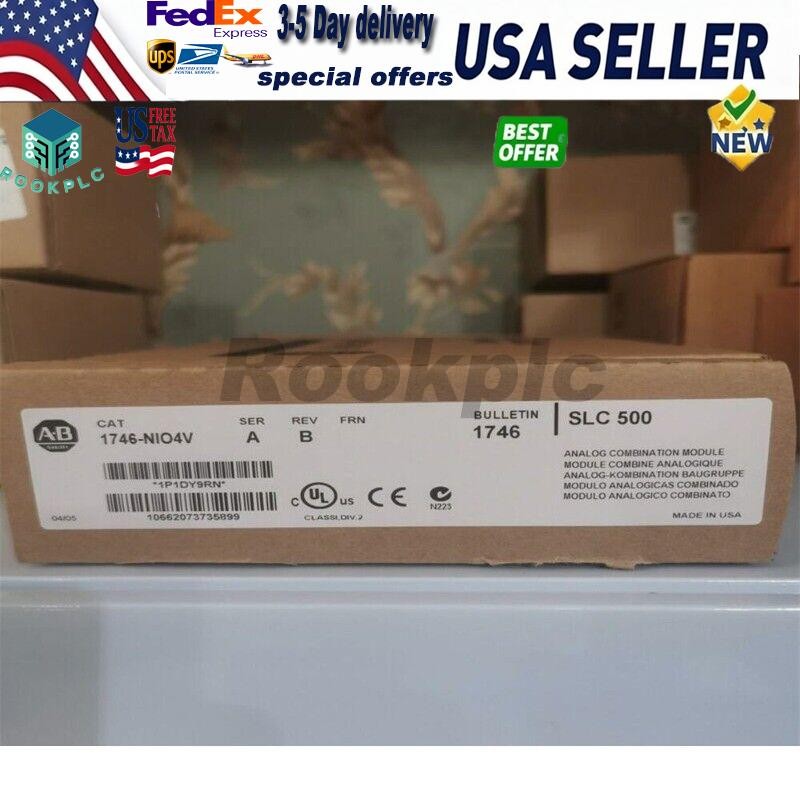 AB 1746-NIO4V Analog Combination I/O Module PLC New Sealed US Stock AB 1746NIO4V