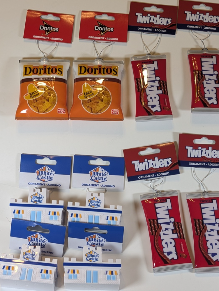10pc Lot Food Brand Christmas Ornaments: Doritos Taco, Twizzlers, White...