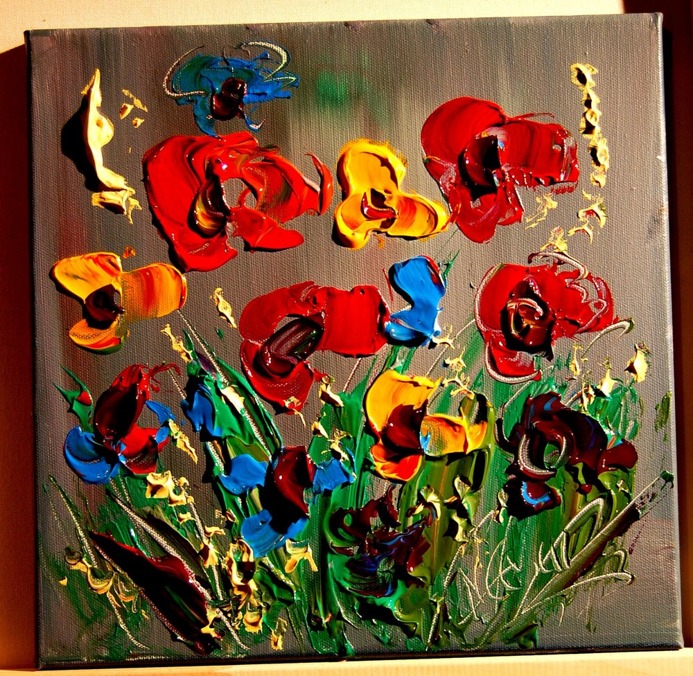 FLOWERS  MODERN ABSTRACT ORIGINAL   FINE ART Painting IMPRESSIONIST KAZAV  NIUPO