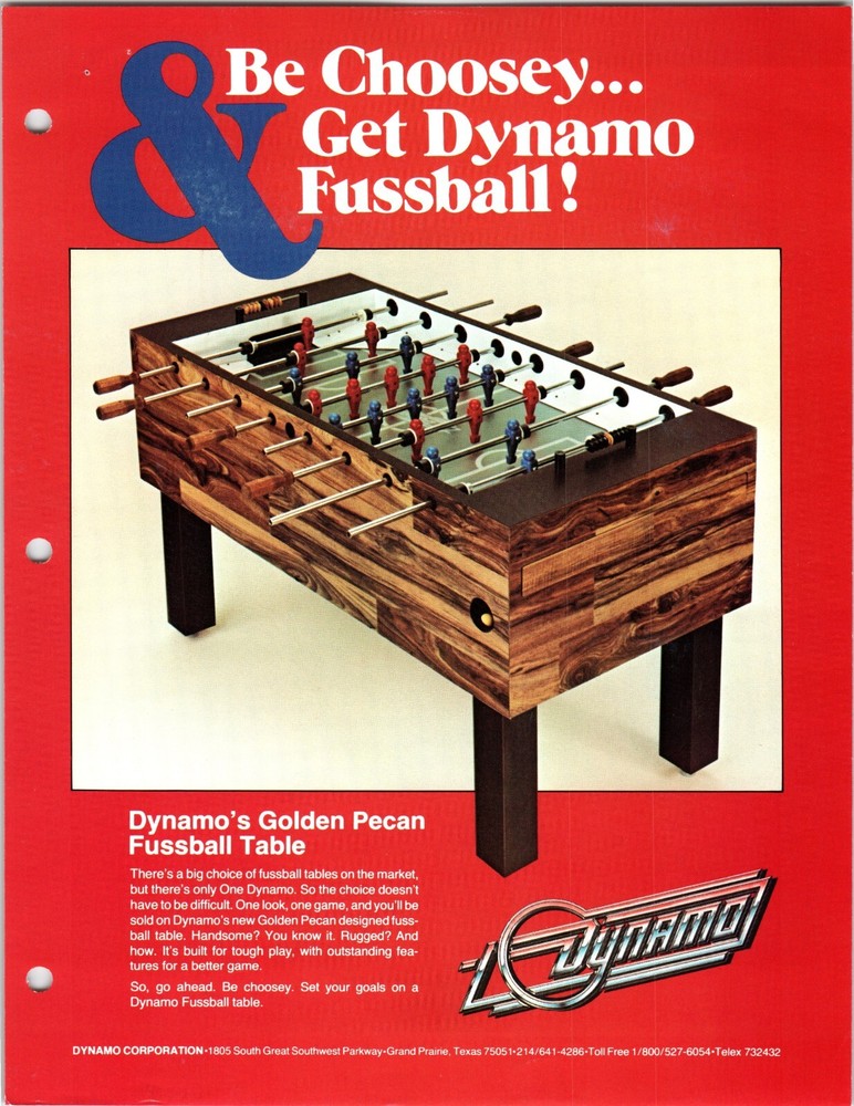 Foosball Table Soccer Amusement Arcade Game Flyer 8.5