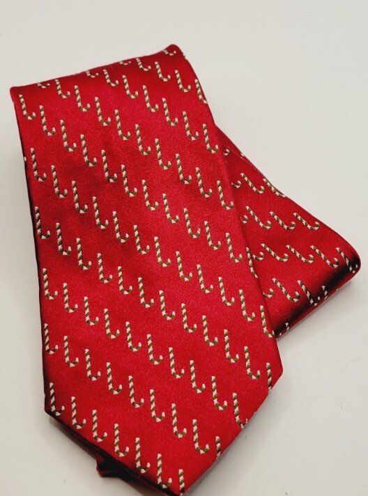 Christmas Tie Candy Cane IZOD Men Silk Neck tie New 3.5