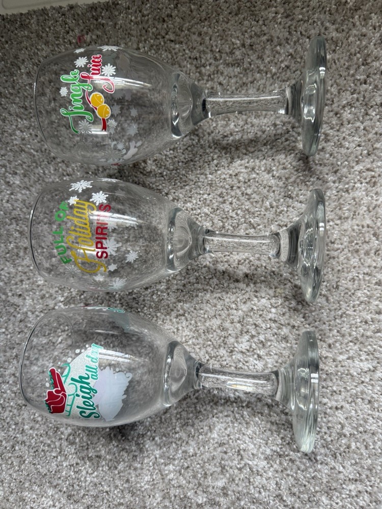3 Elegant Winter-Themed Stemmed Wine Glasses for Christmas Celebrations