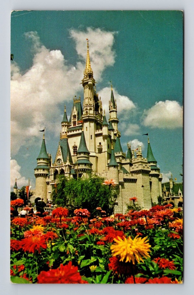 Vintage Orlando Florida Postcard Featuring Disney World Cinderella Castle in Fantasyland